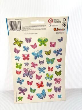 Sandylion Vintage Glitter Butterfly Sticker Sheet XL, Discontinued Scrapbooking
